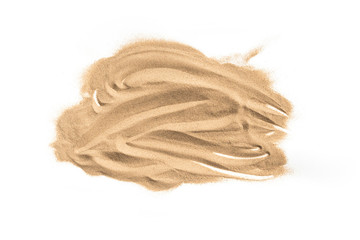 Pile sand isolated on white background