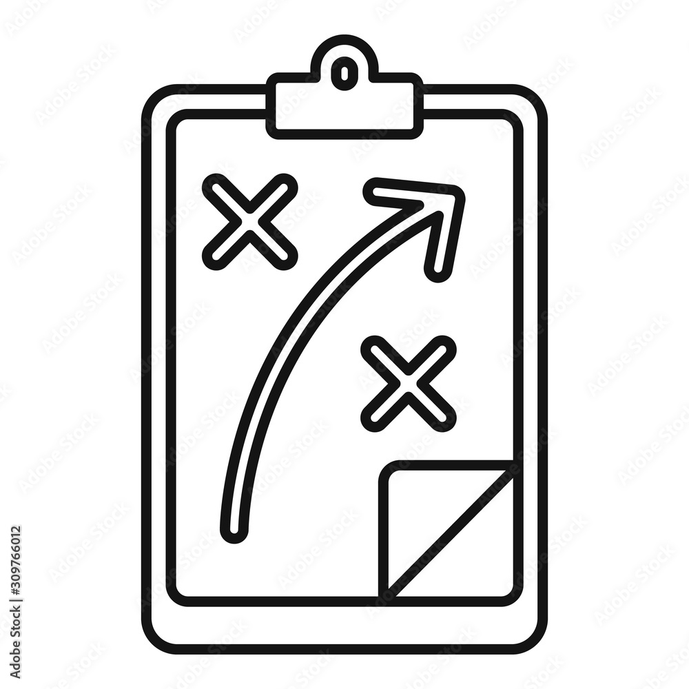 Poster manager plan action icon. outline manager plan action vector icon for web design isolated on white b