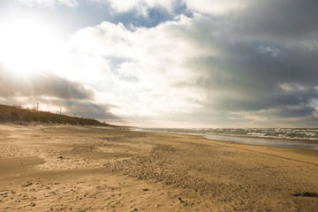 Fototapeta na wymiar empty beach of the Baltic sea