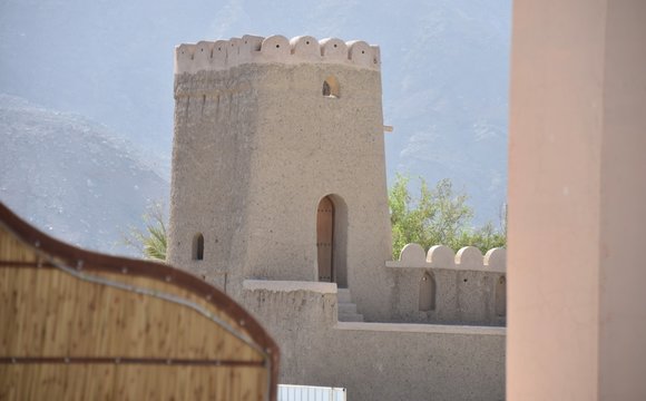 Castle Corner Tower with Foreground Framing Elements, Nizwa, Oman