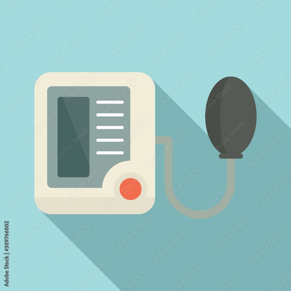 Poster pulse measurement device icon. flat illustration of pulse measurement device vector icon for web des