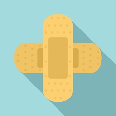 Cross bandage icon. Flat illustration of cross bandage vector icon for web design