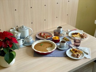 Homemade breakfast in the kitchen