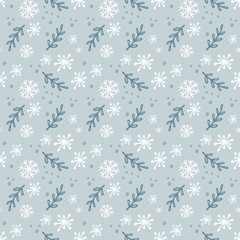 Snowflake Pattern. Seamless winter texture. Winter background. Christmas template