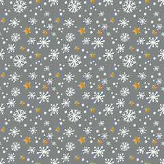 Snowflake Pattern. Seamless winter texture. Winter background. Christmas template