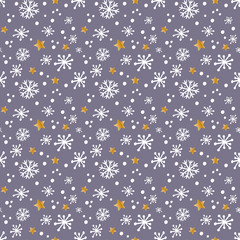 Snowflake Pattern. Seamless winter texture. Winter background. Christmas template