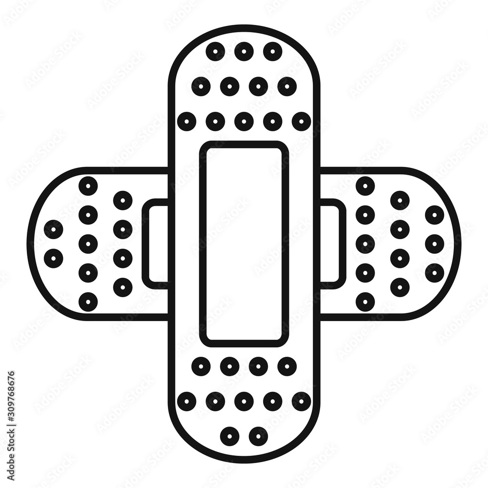 Poster cross bandage icon. outline cross bandage vector icon for web design isolated on white background