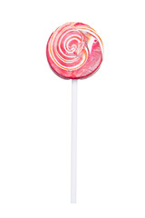 lollipop with a bright red pattern on a white background