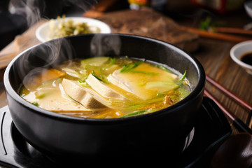Hot korean tofu soup (tubu)