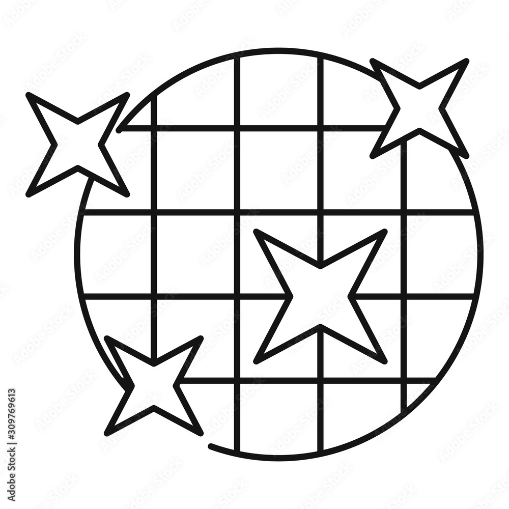 Poster disco mirror ball icon. outline disco mirror ball vector icon for web design isolated on white backg