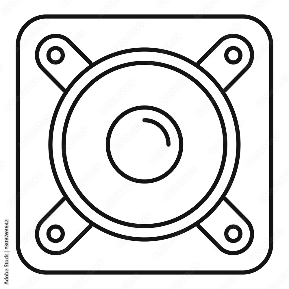 Poster speaker icon. outline speaker vector icon for web design isolated on white background