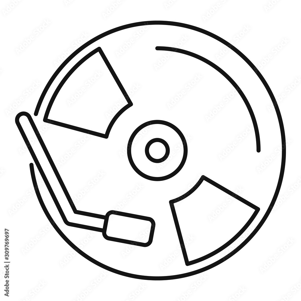 Poster vinyl disk player icon. outline vinyl disk player vector icon for web design isolated on white backg
