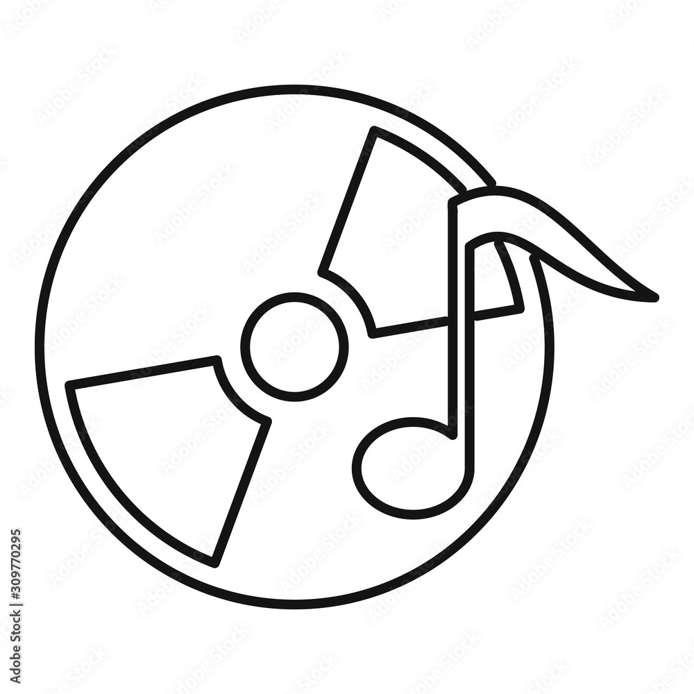 Poster music disk icon. outline music disk vector icon for web design isolated on white background