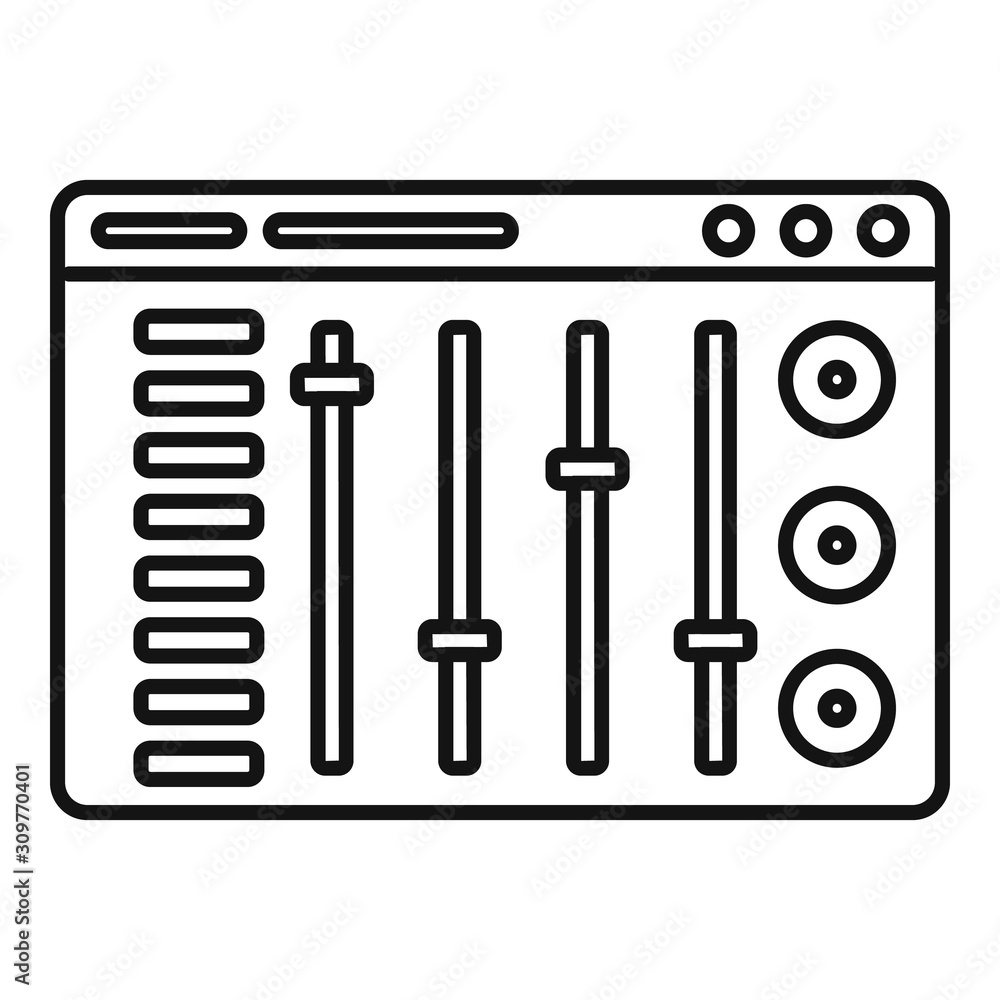 Aufkleber equalizer program icon. outline equalizer program vector icon for web design isolated on white backg
