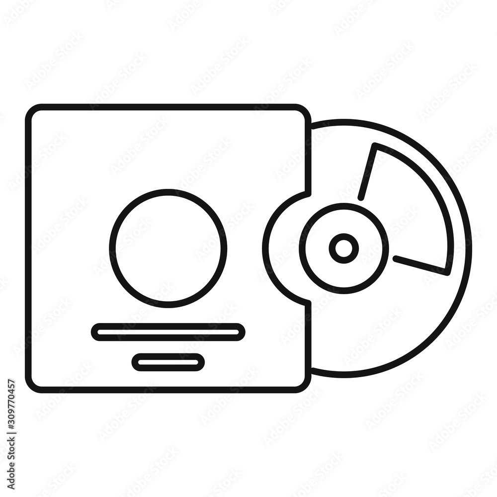 Aufkleber cd package icon. outline cd package vector icon for web design isolated on white background