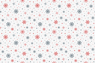 Seamless pattern with beautiful snowflakes. Christmas background. Vector