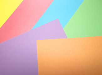 Paper of different colors top view