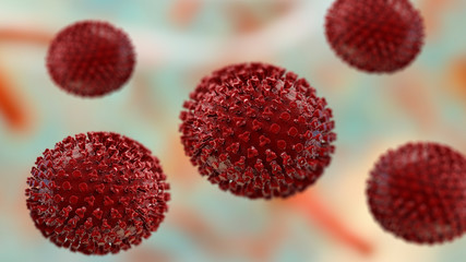 Influenza virus, flu virus, medically accurate 3D illustration