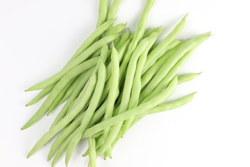 Fototapeta premium String beans , green beans on white background