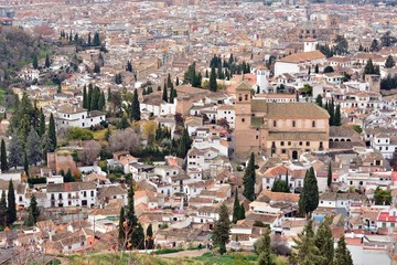 Fototapeta na wymiar Vista del Albayzín de Granada desde el Sacromonte