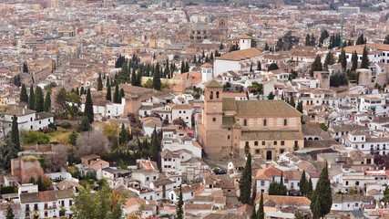 Fototapeta na wymiar Vista del Albayzín de Granada desde el Sacromonte