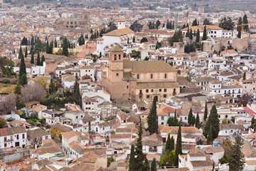 Vista del Albayzín de Granada desde el Sacromonte