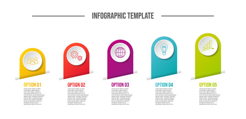 Colorful infographic with business icons. Vector