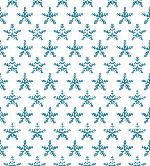 Hand drawn snowflakes - seamless pattern. Vector.