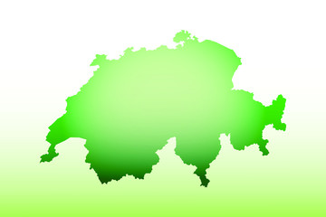 Obraz premium Switzerland map using green color with dark and light effect vector on light background illustration