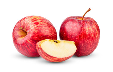 red apple  on white background