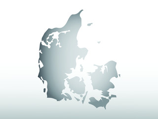 Gray color Denmark map with dark and light effect vector on light background illustration