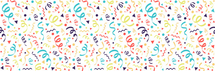 Colorful party confetti - seamless texture. Vector