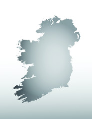Gray color Ireland map with dark and light effect vector on light background illustration