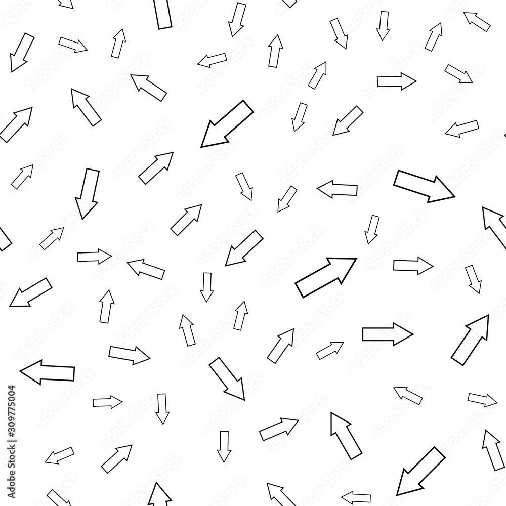 Poster seamless vector pattern with different arrows. modern cursor illustration