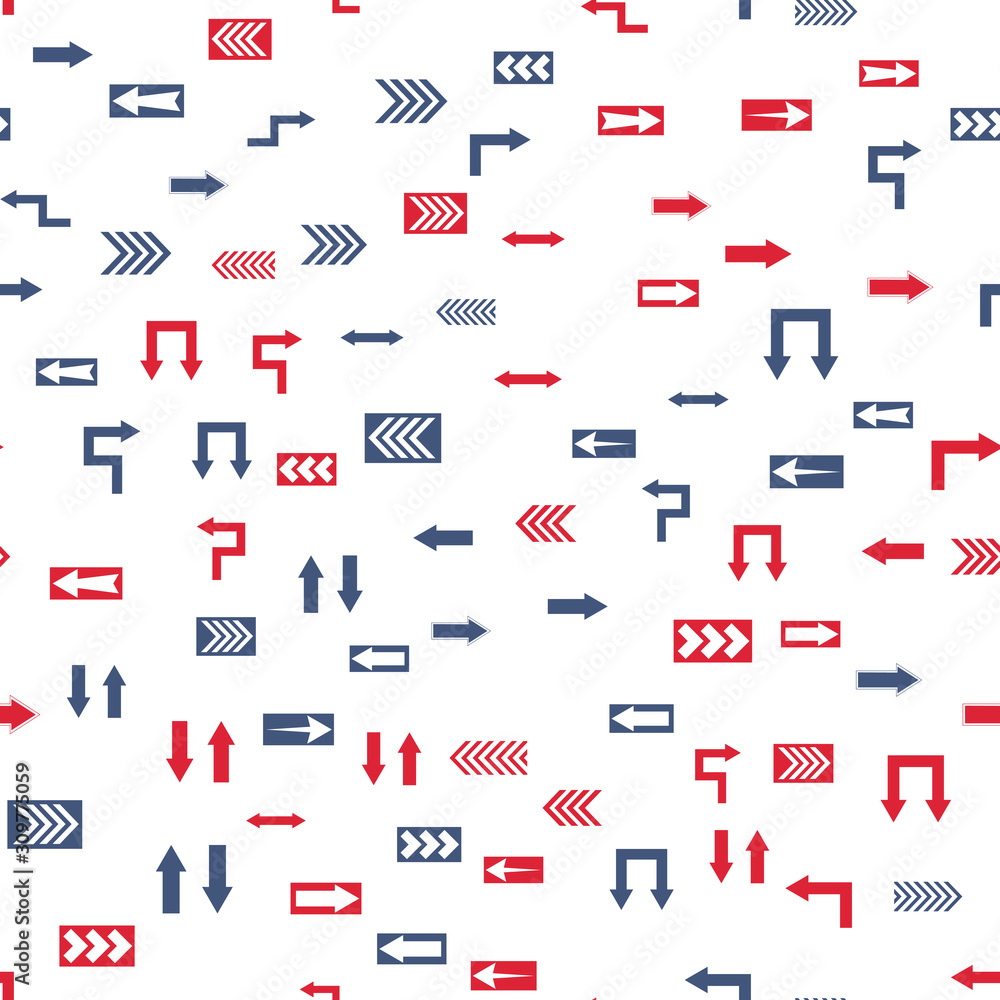 Poster seamless vector pattern with different arrows. modern cursor illustration