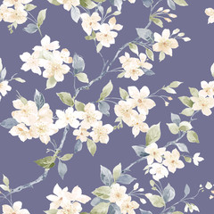 Combination of watercolor flower elements