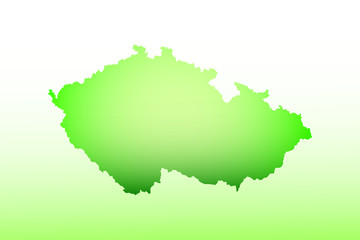 Czech Republic map using green color with dark and light effect vector on light background illustration