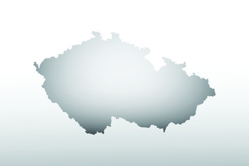 Gray color Czech Republic map with dark and light effect vector on light background illustration