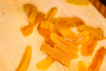 handmade preparation of treats for traditional Orthodox Christmas - dried fruits, cranberries, honey, nuts