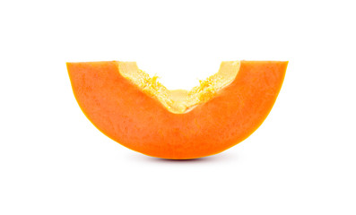 Papaya sliced on white background