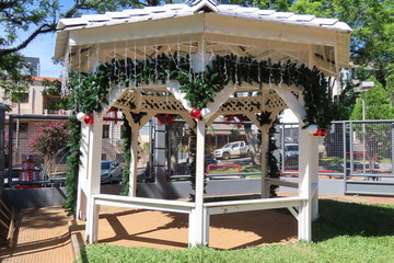 table and chairs in garden