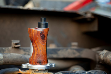 high end rebuildable dripping atomizer with stabilized natural walnut wood regulated box mods,...