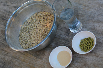 Zutaten zum Bierbrauen