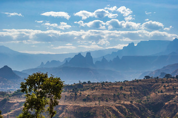 Amazing view in the Simien Mountains National Park in Northern Ethiopia