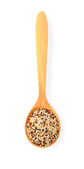 raw quinoa on white background,Top view