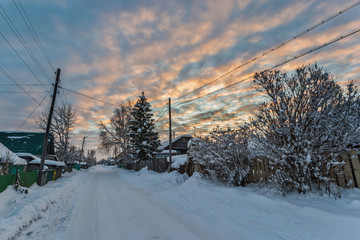 rural landscape in winter