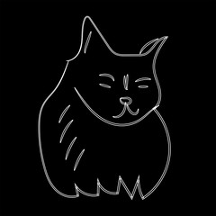 Artistic design drawing sketch cartoon strict catCute hand drawn vector illustration of a cat