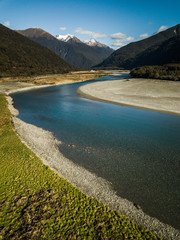 Aerial view Haast river South Island 