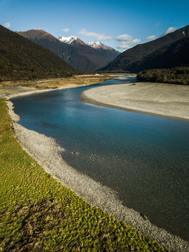 Aerial View Haast River South Island 