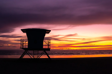 Fototapeta na wymiar Magical California Beach Sunset